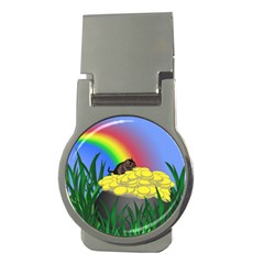 Pot Of Gold With Gerbil Money Clip (round) by designedwithtlc