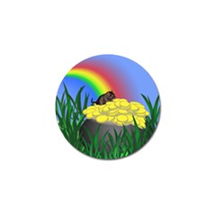 Pot Of Gold With Gerbil Golf Ball Marker by designedwithtlc