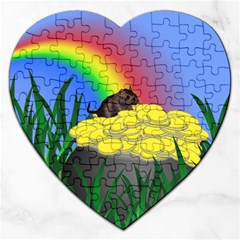 Pot Of Gold With Gerbil Jigsaw Puzzle (heart) by designedwithtlc