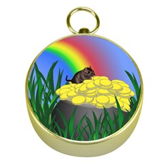 Pot Of Gold With Gerbil Gold Compass by designedwithtlc