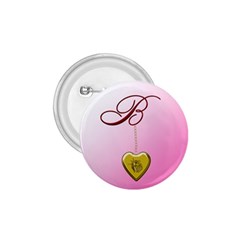 B Golden Rose Heart Locket 1 75  Button