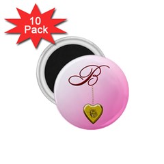 B Golden Rose Heart Locket 1 75  Button Magnet (10 Pack) by cherestreasures