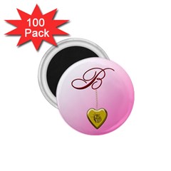 B Golden Rose Heart Locket 1 75  Button Magnet (100 Pack) by cherestreasures