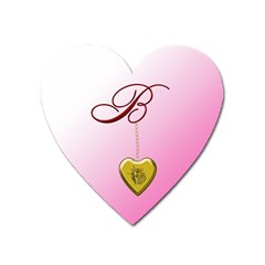 B Golden Rose Heart Locket Magnet (heart)