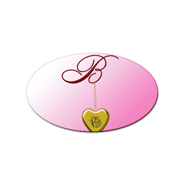 B Golden Rose Heart Locket Sticker 100 Pack (Oval)