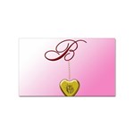 B Golden Rose Heart Locket Sticker 10 Pack (Rectangle) Front