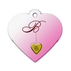 B Golden Rose Heart Locket Dog Tag Heart (one Sided) 