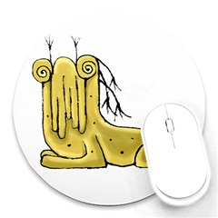 Fantasy Cute Monster Character 2 8  Mouse Pad (round) by dflcprints