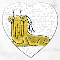 Fantasy Cute Monster Character 2 Jigsaw Puzzle (heart) by dflcprints