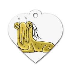 Fantasy Cute Monster Character 2 Dog Tag Heart (one Sided)  by dflcprints