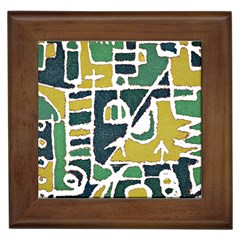 Colorful Tribal Abstract Pattern Framed Ceramic Tile by dflcprints