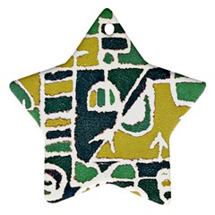 Colorful Tribal Abstract Pattern Star Ornament by dflcprints