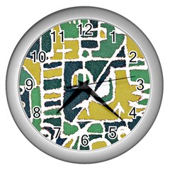 Colorful Tribal Abstract Pattern Wall Clock (silver) by dflcprints