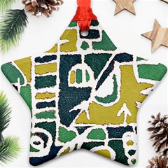 Colorful Tribal Abstract Pattern Star Ornament (two Sides) by dflcprints