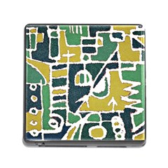 Colorful Tribal Abstract Pattern Memory Card Reader With Storage (square) by dflcprints