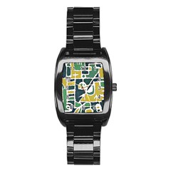 Colorful Tribal Abstract Pattern Stainless Steel Barrel Watch by dflcprints