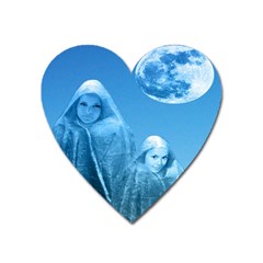 Full Moon Rising Magnet (heart) by icarusismartdesigns