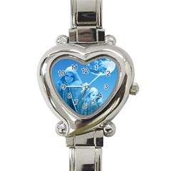 Full Moon Rising Heart Italian Charm Watch  by icarusismartdesigns