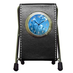 Full Moon Rising Stationery Holder Clock by icarusismartdesigns