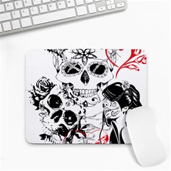 Skull Love Affair Small Mouse Pad (rectangle) by vividaudacity