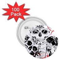 Skull Love Affair 1 75  Button (100 Pack)