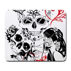 Skull Love Affair Large Mouse Pad (rectangle) by vividaudacity