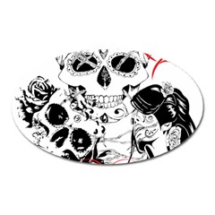 Skull Love Affair Magnet (oval) by vividaudacity