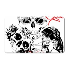 Skull Love Affair Magnet (rectangular)