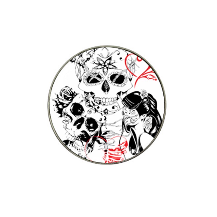 Skull Love Affair Golf Ball Marker 4 Pack (for Hat Clip)