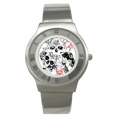 Skull Love Affair Stainless Steel Watch (slim) by vividaudacity