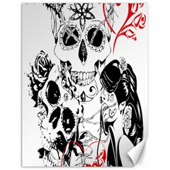 Skull Love Affair Canvas 12  X 16  (unframed) by vividaudacity