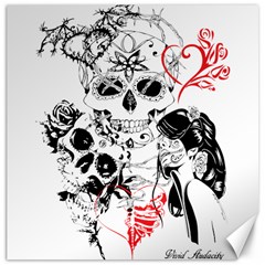 Skull Love Affair Canvas 20  X 20  (unframed) by vividaudacity