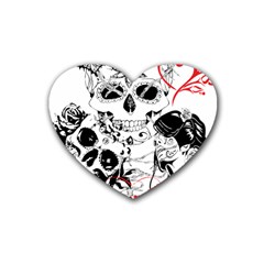 Skull Love Affair Drink Coasters 4 Pack (heart)  by vividaudacity