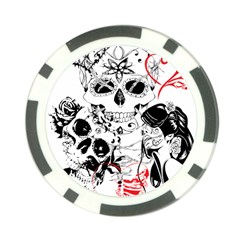 Skull Love Affair Poker Chip (10 Pack) by vividaudacity