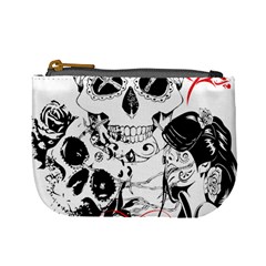 Skull Love Affair Coin Change Purse by vividaudacity