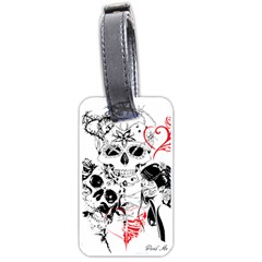 Skull Love Affair Luggage Tag (one Side) by vividaudacity