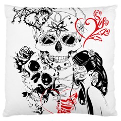 Skull Love Affair Standard Flano Cushion Case (two Sides) by vividaudacity