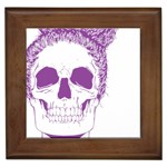 Purple Skull Bun Up Framed Ceramic Tile Front