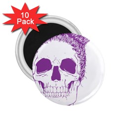 Purple Skull Bun Up 2 25  Button Magnet (10 Pack) by vividaudacity