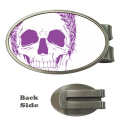 Purple Skull Bun Up Money Clip (oval)