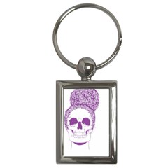 Purple Skull Bun Up Key Chain (rectangle) by vividaudacity