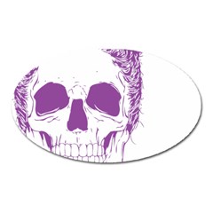 Purple Skull Bun Up Magnet (oval) by vividaudacity