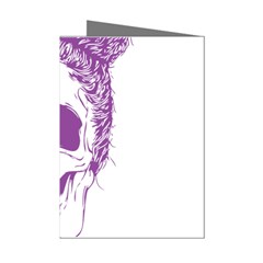 Purple Skull Bun Up Mini Greeting Card (8 Pack)