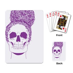 Purple Skull Bun Up Playing Cards Single Design by vividaudacity