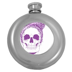 Purple Skull Bun Up Hip Flask (round)