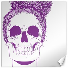 Purple Skull Bun Up Canvas 12  X 12  (unframed) by vividaudacity