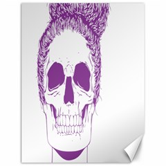 Purple Skull Bun Up Canvas 12  X 16  (unframed)