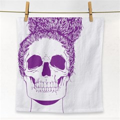 Purple Skull Bun Up Face Towel by vividaudacity