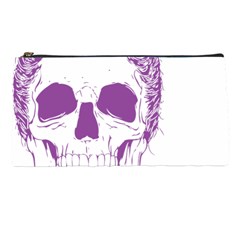 Purple Skull Bun Up Pencil Case by vividaudacity