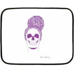 Purple Skull Bun Up Mini Fleece Blanket (two Sided) by vividaudacity